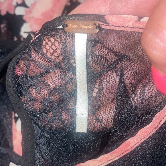 Free People Floral Lace Ruffle Top Womens Small Cropped Bell Sleeve Romantic Y2K - Picture 9 of 11